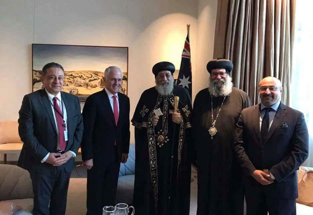 In Canberra: Pope Tawadros meets politicians, blesses Habib Girgis building 