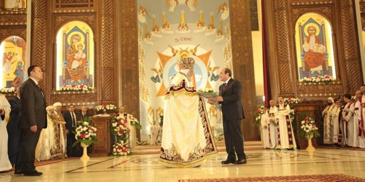 Sisi wishes Copts Happy Nativity Feast at Cathedral Midnight Mass
