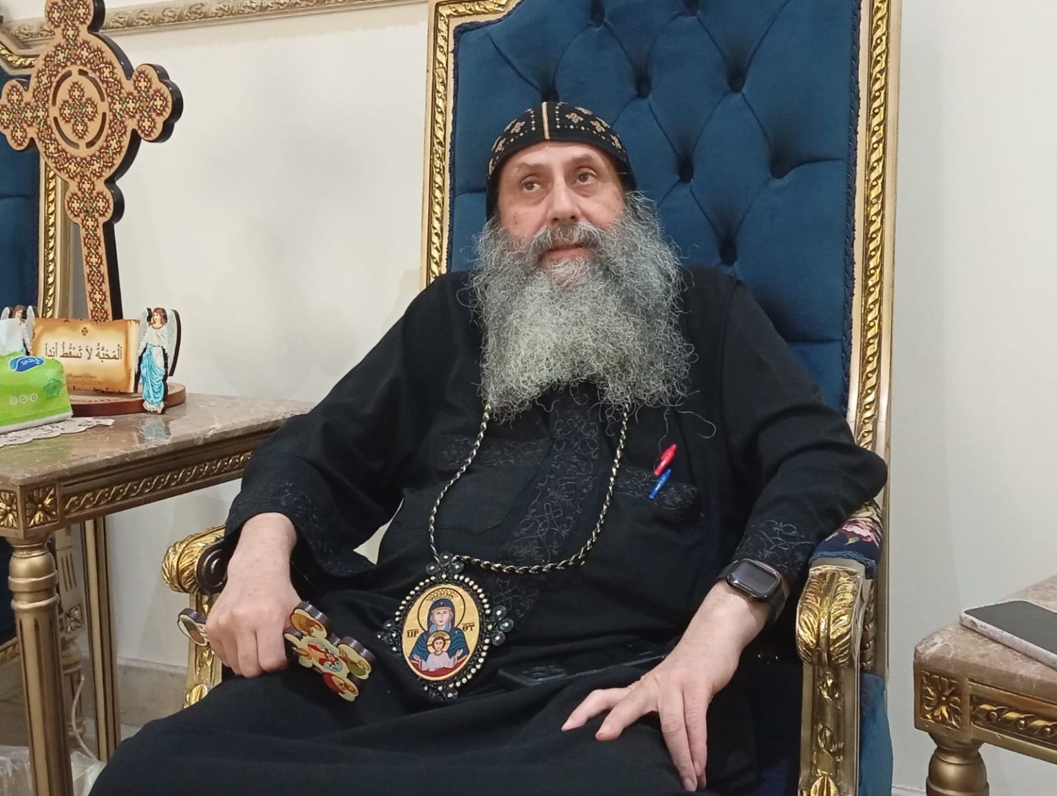Watani talks to Anba Bigol, Bishop and Abbot of al-Muharraq Monastery of the Holy Virgin Mary